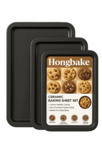 HONGBAKE ceramic nonstick baking sheet pans 3-pack – half, quarter, jelly roll sizes