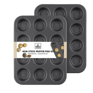 HONGBAKE Nonstick Muffin Cupcake Tray 12 Cup Set for Baking USA